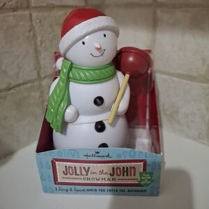 Hallmark JOLLY IN THE JOHN Snowman with Plunger & Sound Christmas Holiday